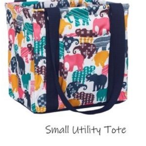 NWT Thirty-One Gifts Small Utility Tote - Elephant Parade Multi print